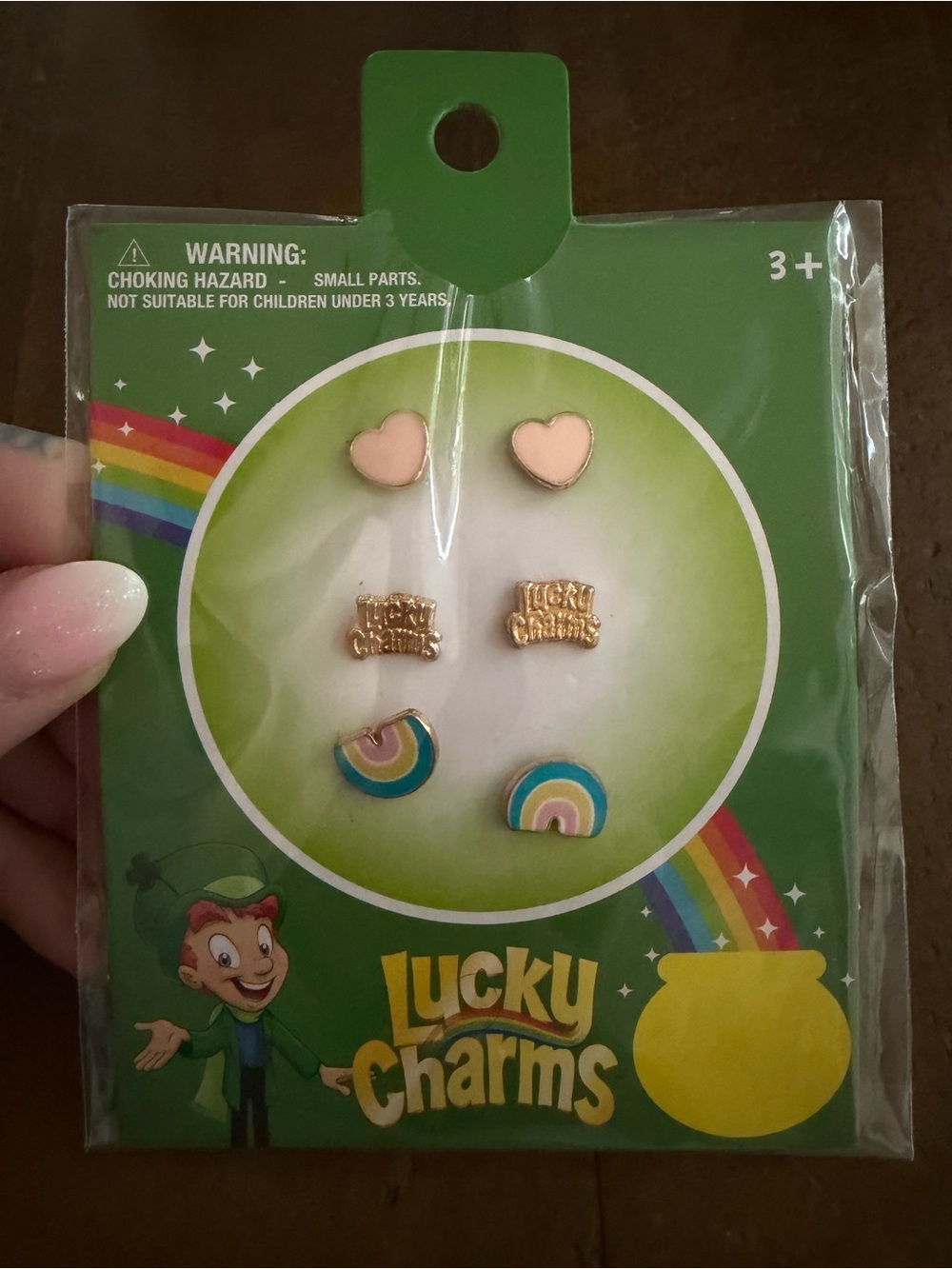 Lucky Charms Rainbow Heart Earrings Set new set of 3 st patty day earrings studs
